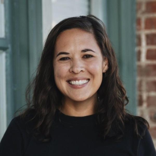 Woman with black shirt & black hair